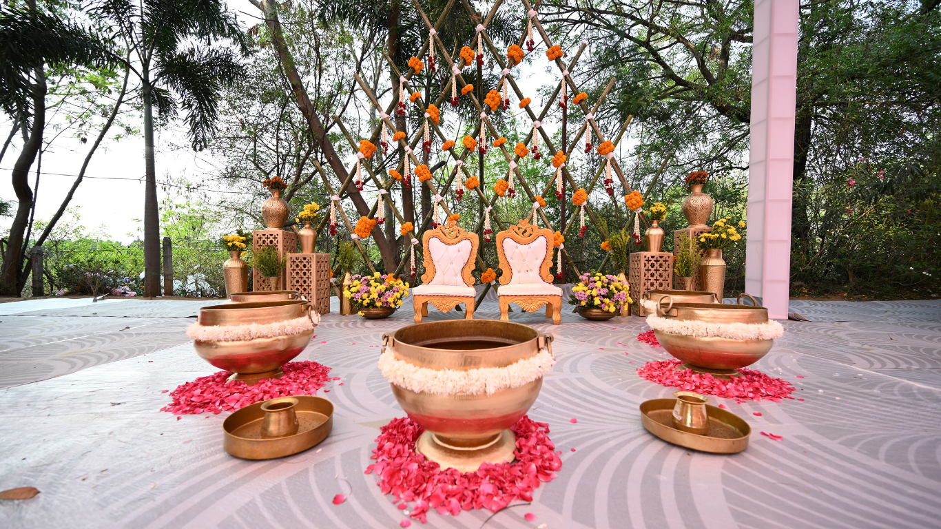 Mehendi & Haldi Setup for South Indian weddings
