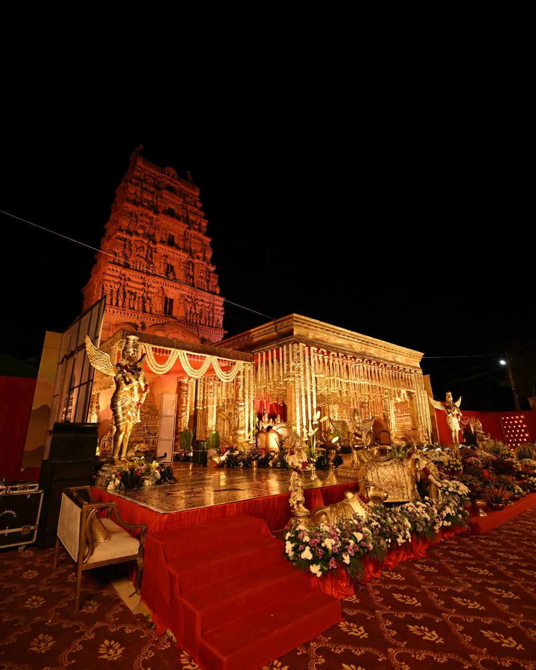 Ammapalli Sri Sita Ramachandra Swamy Temple at sunset